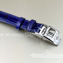 Jaeger Lecoultre Square Dial Leather Strap For Women Navy