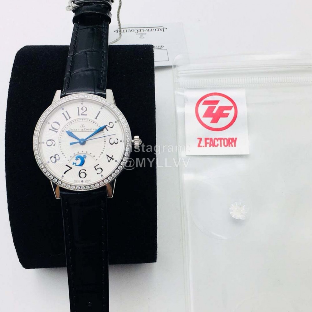 Jaeger Lecoultre Zf Factory 34mm Dial Leather Strap Watch