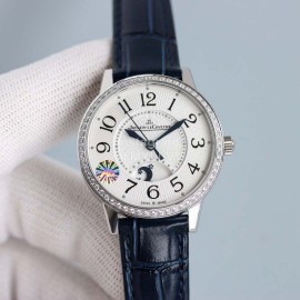 Jaeger Lecoultre Leather Strap 34mm Dial Diamond Watch