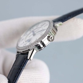 Jaeger Lecoultre Leather Strap 34mm Dial Diamond Watch