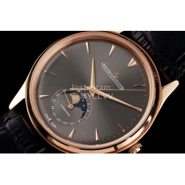 Jaeger Lecoultre Sapphire Crystal Glass 39mm Dial Leather Strap Watch