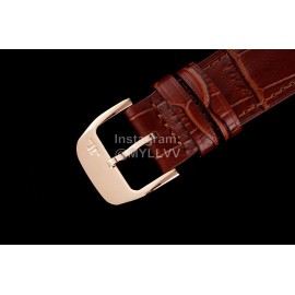 Jaeger Lecoultre Sapphire Crystal Glass 39mm Dial Leather Strap Watch