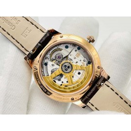 Jaeger Lecoultre 34mm Dial Diamond Leather Strap Watch