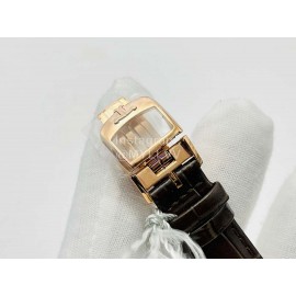 Jaeger Lecoultre 34mm Dial Diamond Leather Strap Watch