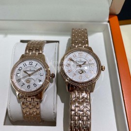 Jaeger Lecoultre Sapphire Glass Steel Strap White Dial Watch