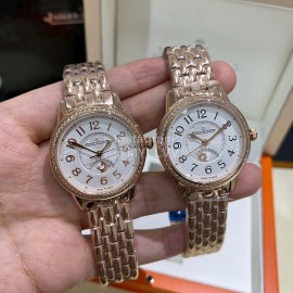 Jaeger Lecoultre Sapphire Glass Steel Strap White Dial Watch