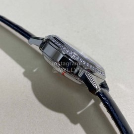 Jaeger Lecoultre Sapphire Glass Leather Strap Watch Dark Blue