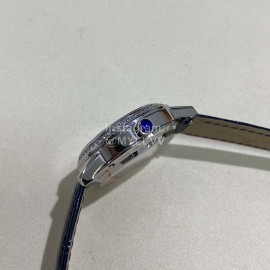 Jaeger Lecoultre Sapphire Glass Leather Strap Watch Dark Blue