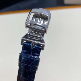 Jaeger Lecoultre Sapphire Glass Leather Strap Watch Dark Blue