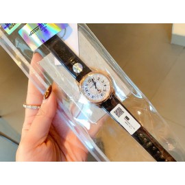 Jaeger Lecoultre 316l Steel Case Black Leather Strap Watch