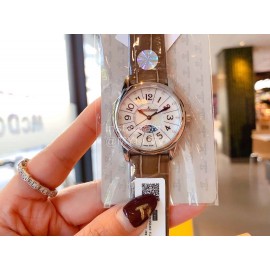 Jaeger Lecoultre Fashion 316l Steel Case Leather Strap Watch