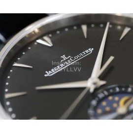 Jaeger Lecoultre 39mm Dial Leather Strap Watch Black