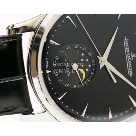 Jaeger Lecoultre 39mm Dial Leather Strap Watch Black