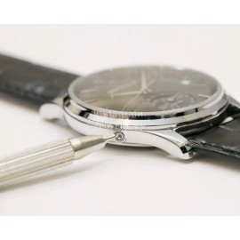 Jaeger Lecoultre 39mm Dial Leather Strap Watch Black