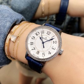 Jaeger Lecoultre Sapphire Crystal 36mm Dial Watch Blue