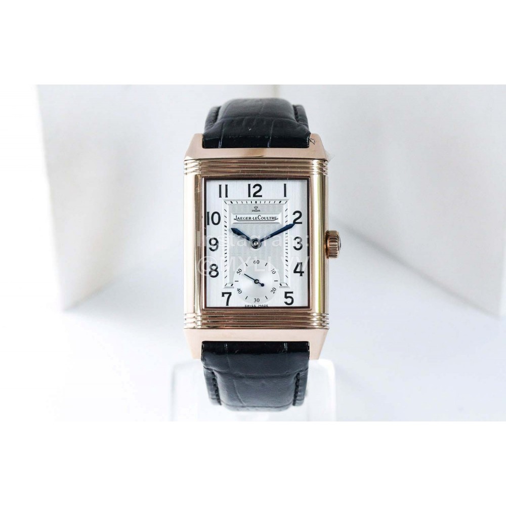 Jaeger Lecoultre An Factory Reverso Fashion Leather Strap Watch