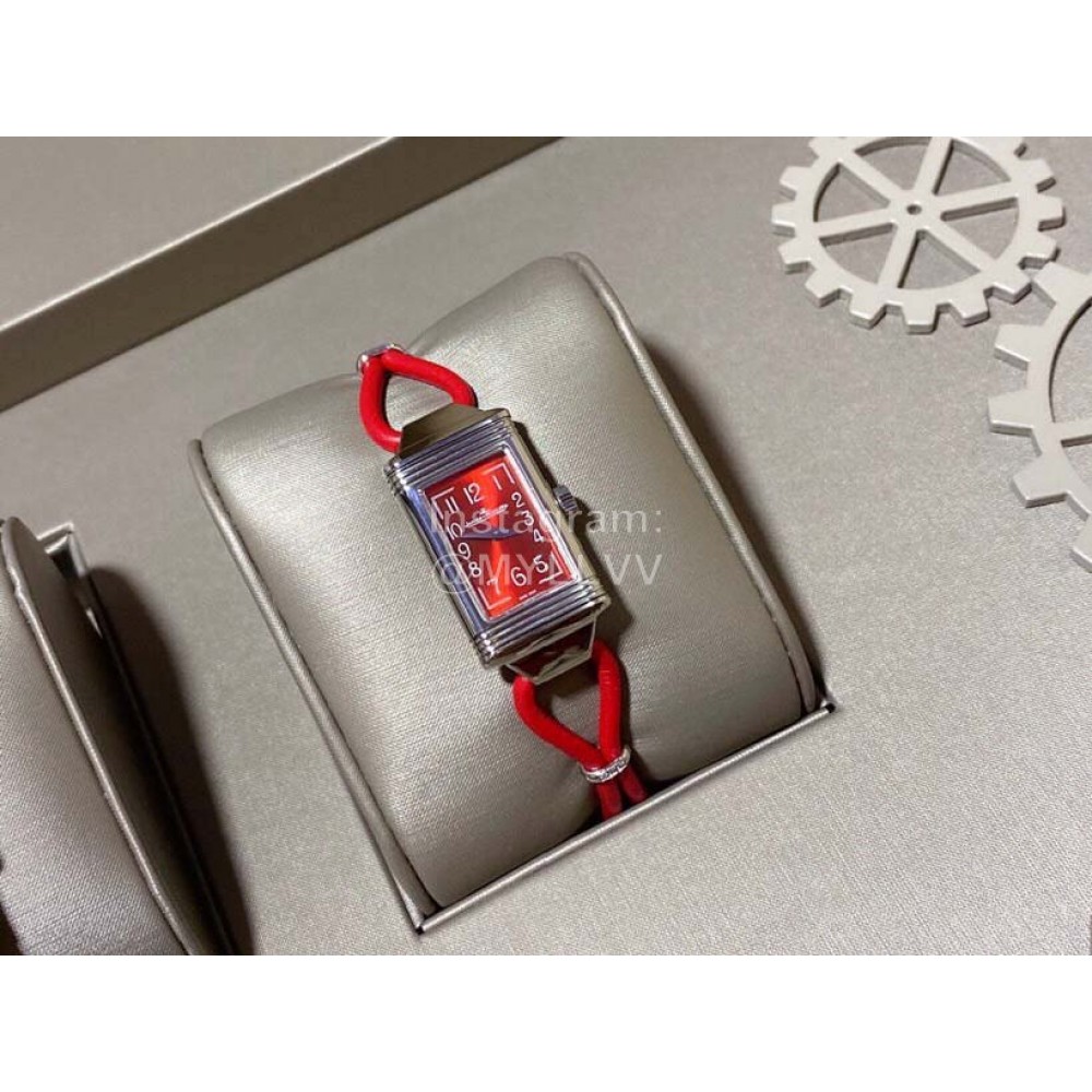 Jaeger Lecoultre Reverso Square Dial Watch For Women Red