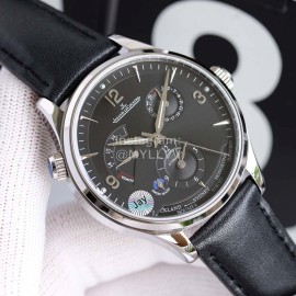 Jaeger Lecoultre 43mm Dial Leather Strap Watch Black