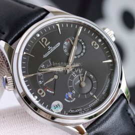 Jaeger Lecoultre 43mm Dial Leather Strap Watch Black