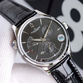 Jaeger Lecoultre 43mm Dial Leather Strap Watch Black