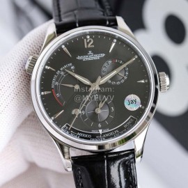 Jaeger Lecoultre 43mm Dial Leather Strap Watch Black