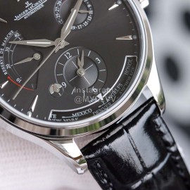 Jaeger Lecoultre 43mm Dial Leather Strap Watch Black