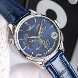 Jaeger Lecoultre 43mm Dial Leather Strap Watch Dark Blue