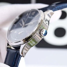 Jaeger Lecoultre 43mm Dial Leather Strap Watch Dark Blue