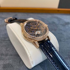 Jaeger Lecoultre 33mm Dial Leather Strap Quartz Watch Gold