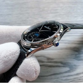 Jaeger Lecoultre Leather Strap 39mm Dial Watch For Men Black