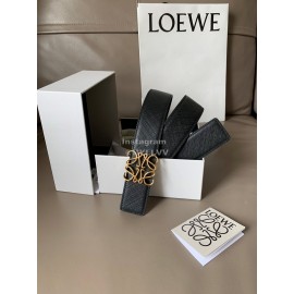 Loewe Calf Gold Anagram Buckle 40mm Leisure Belts Black