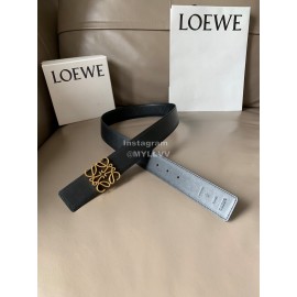 Loewe Calf Gold Anagram Buckle 40mm Leisure Belts Black