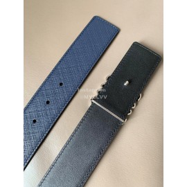 Loewe Calf Silver Anagram Buckle 40mm Leisure Belts Navy