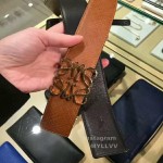 Loewe Calf Gold Anagram Buckle 40mm Leisure Belts Brown