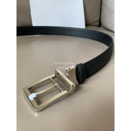 Loewe Soft Black Leather Pin Buckle 30mm Leisure Belts 