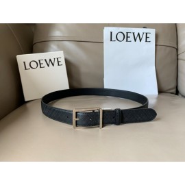 Loewe Soft Black Leather Pin Buckle 30mm Leisure Belts 
