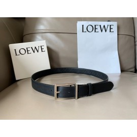 Loewe Soft Black Leather Pin Buckle 30mm Leisure Belts 