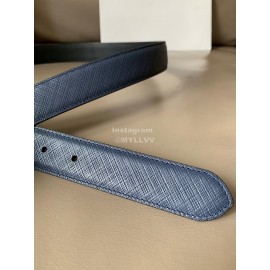 Loewe Soft Leather Pin Buckle 30mm Leisure Belts Navy