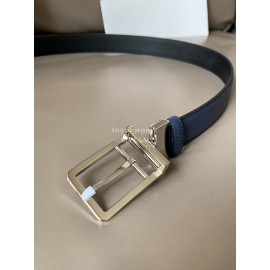 Loewe Soft Leather Pin Buckle 30mm Leisure Belts Navy
