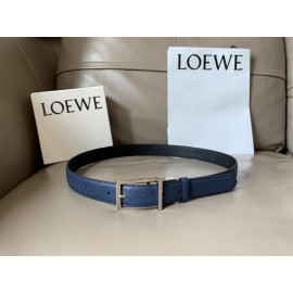 Loewe Soft Leather Pin Buckle 30mm Leisure Belts Navy