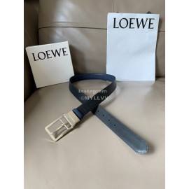 Loewe Soft Leather Pin Buckle 30mm Leisure Belts Navy