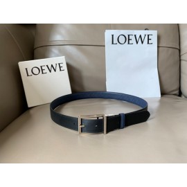 Loewe Soft Leather Pin Buckle 30mm Leisure Belts Navy