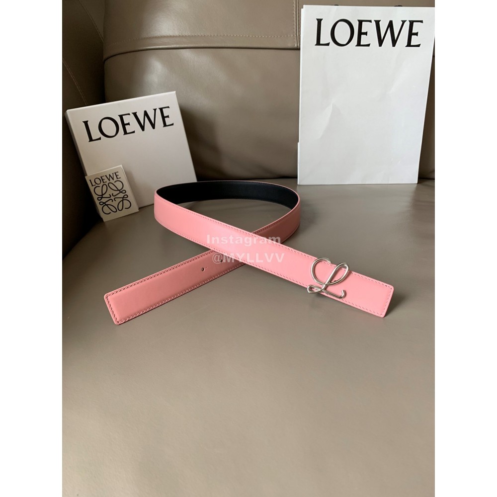 Loewe Soft Leather Gold Buckle 32mm Belts Pink