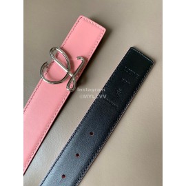 Loewe Soft Leather Gold Buckle 32mm Belts Pink