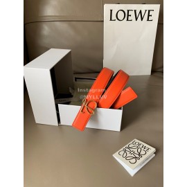 Loewe Soft Leather Gold Buckle 32mm Belts Orange