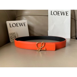 Loewe Soft Leather Gold Buckle 32mm Belts Orange