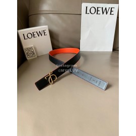 Loewe Soft Leather Gold Buckle 32mm Belts Orange