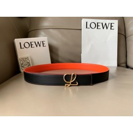 Loewe Soft Leather Gold Buckle 32mm Belts Orange