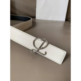 Loewe Soft Leather Gold Buckle 32mm Belts White