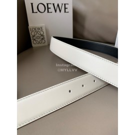 Loewe Soft Leather Gold Buckle 32mm Belts White